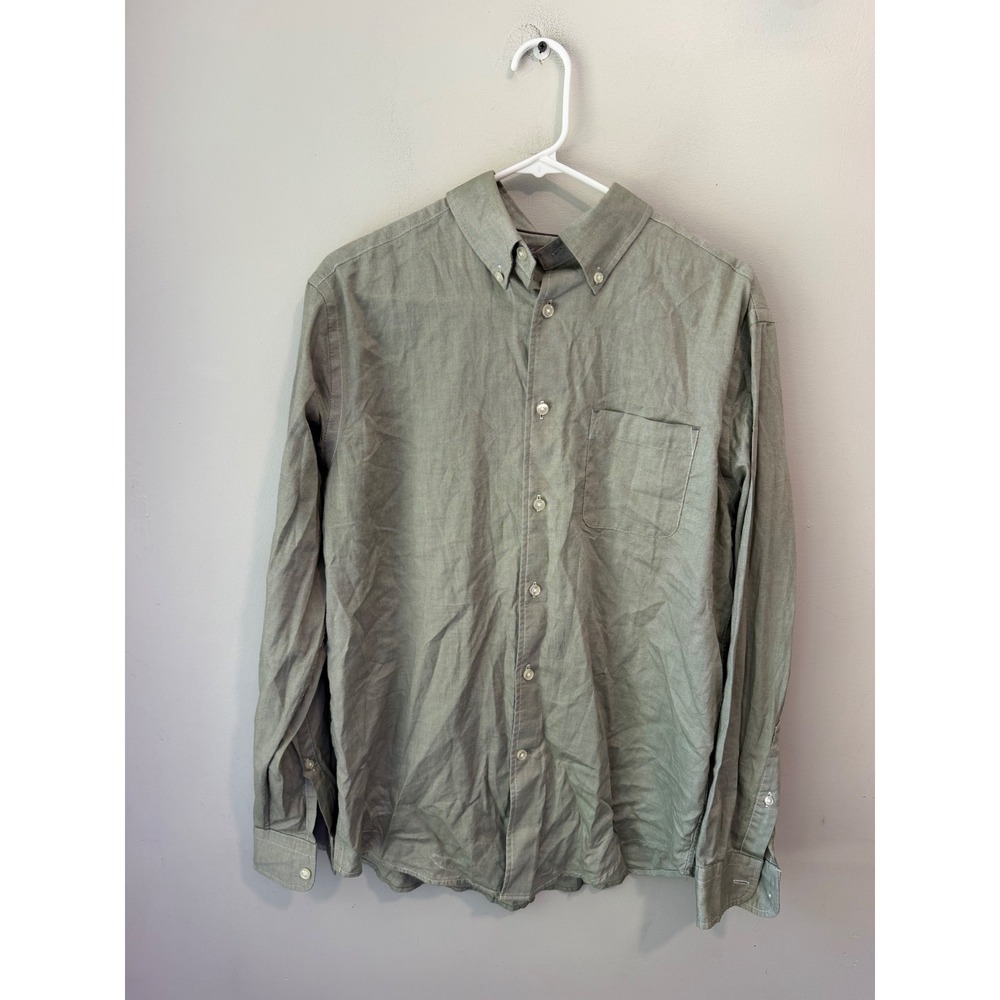 Daniel Cremieux Signature Collection Mens Sage Green Cotton Button Down Shirt M